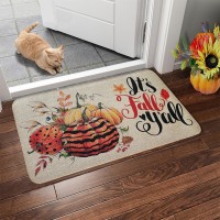 Voanos Fall Welcome Door Mat 17 X 30 Inch Its Fall Yall Doormat For Indoor Outdoor Entrance Floor Non Slip Rubber Mat Autumn Tha