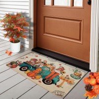 Voanos Fall Decorative Doormat Hello Fall Door Mat Gnome And Pumpkins Truck Welcome Floor Door Mat For Indoor Outdoor Entrance