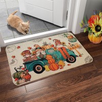 Voanos Fall Decorative Doormat Hello Fall Door Mat Gnome And Pumpkins Truck Welcome Floor Door Mat For Indoor Outdoor Entrance