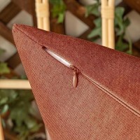 Woaboy Set Of 2 Outdoor Waterproof Throw Pillow Covers Rust Decorative Farmhouse Linen Pillowcase Solid Fall Cushion Cases For B