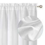 Chyhomenyc White Curtains 96 Inch Length 2 Panels Faux Linen Textured Semi Sheer Airy Light Filtering Soft Privacy Farmhouse Cu