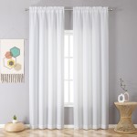 Chyhomenyc White Curtains 96 Inch Length 2 Panels Faux Linen Textured Semi Sheer Airy Light Filtering Soft Privacy Farmhouse Cu