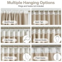 Dualife Taupe Room Darkening Curtains Short 2 Panels Set 45 Inch Length Light Coffee Cafe Curtains & Drapes For Bedroom 52 By 45 Inch Back Tab Loop Pocket