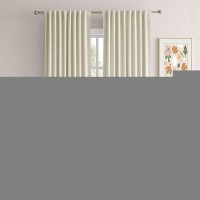 Dualife Buttercream Beige Curtains 63 Inch Length 2 Panels Set Room Darkening Window Drapes For Bedroom 52 X 63 Inches Long Back Tab Loop Pocket