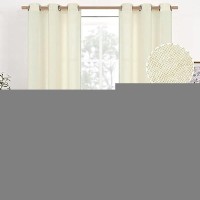 Youngstex Cream Linen Curtains 84 Inch Length Bronze Grommet Light Filtering Boho Window Drapes For Living Room Dining Bedroom