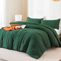 Andency Queen Comforter Set Dark Emerald Green - 7 Pieces Bed In A Bag Queen Bedding Comforter Sets  Summer Solid Soft Lightweight Comforter With Fitted Sheets  Flat Sheets  Pillowcases & Shams