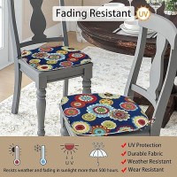 Magpie Fabrics Outdoorindoor 17X16X2 Chair Cushions With Ties Set Of 2 Waterproof All Weather Ushape Seat Pads Decorati