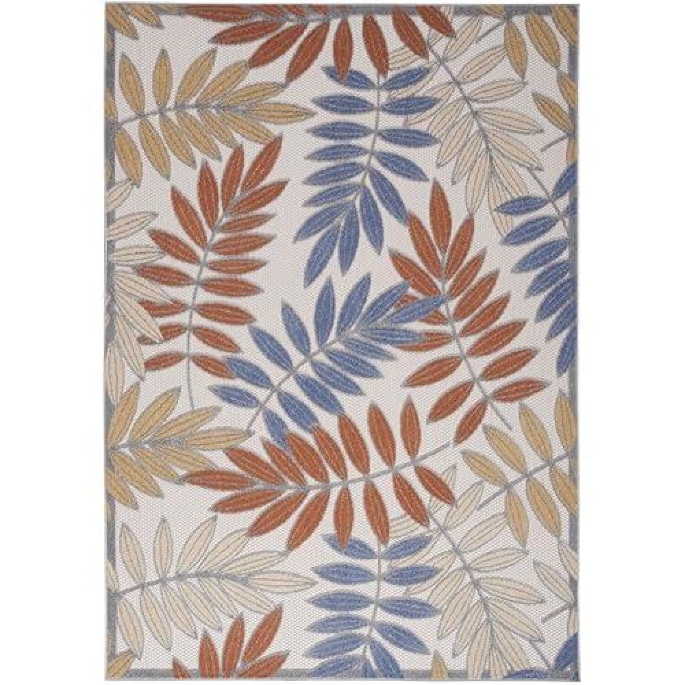 Nourison Aloha Indoor/Outdoor Blue Mocha 5'3