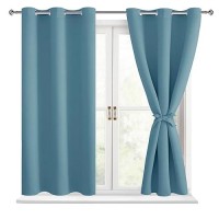 Hiasan Short Blackout Curtains For Bedroom Thermal Insulated Light Blocking Window Curtains For Living Room 2 Drape Panels