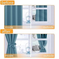 Hiasan Short Blackout Curtains For Bedroom Thermal Insulated Light Blocking Window Curtains For Living Room 2 Drape Panels