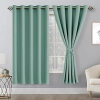 Hiasan Blackout Curtains For Bedroom 60 X 63 Inches Length Thermal Insulated Noise Reducing Window Curtains For Living Room