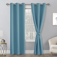 Hiasan Grommet Blackout Curtains For Bedroom 42 X 84 Inches Long Thermal Insulated Light Blocking Window Curtains For Livin