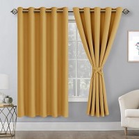 Hiasan Blackout Curtains For Bedroom 60 X 63 Inches Length Thermal Insulated Noise Reducing Window Curtains For Living Room