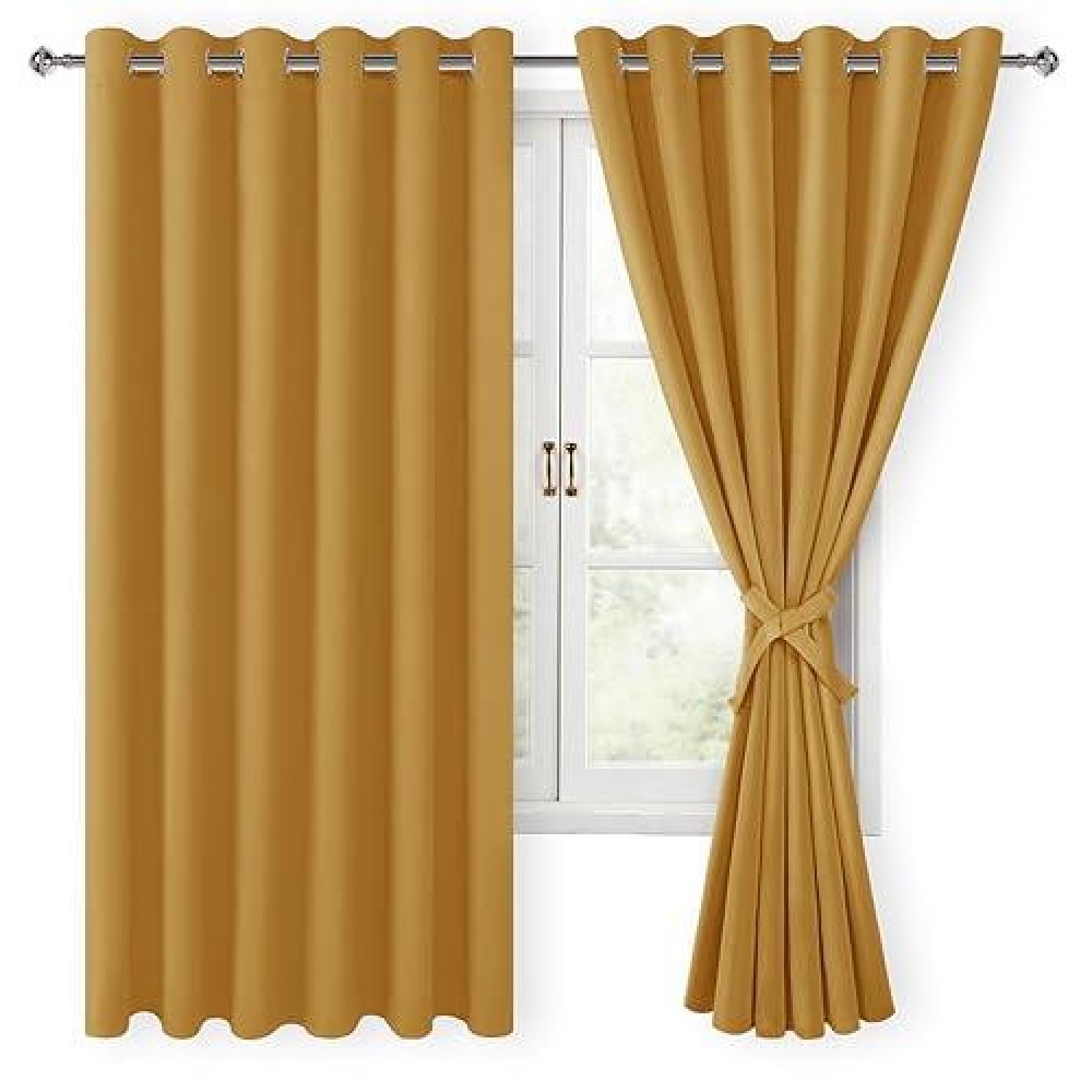 Hiasan Grommet Blackout Curtains For Bedroom 70 X 63 Inches Thermal Insulated Light Blocking Window Drapes For Living Room