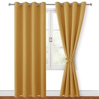 Hiasan Blackout Curtains For Bedroom 52 X 84 Inches Long Thermal Insulated Light Blocking Window Curtains For Living Room