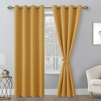 Hiasan Blackout Curtains For Bedroom 52 X 84 Inches Long Thermal Insulated Light Blocking Window Curtains For Living Room