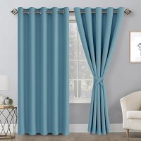 Hiasan Blackout Curtains For Bedroom 60 X 84 Inches Long Thermal Insulated Noise Reducing Window Curtains For Living Room