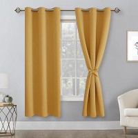 Hiasan Blackout Curtains For Bedroom 42 X 63 Inches Length Thermal Insulated Noise Reducing Window Curtains For Living Room