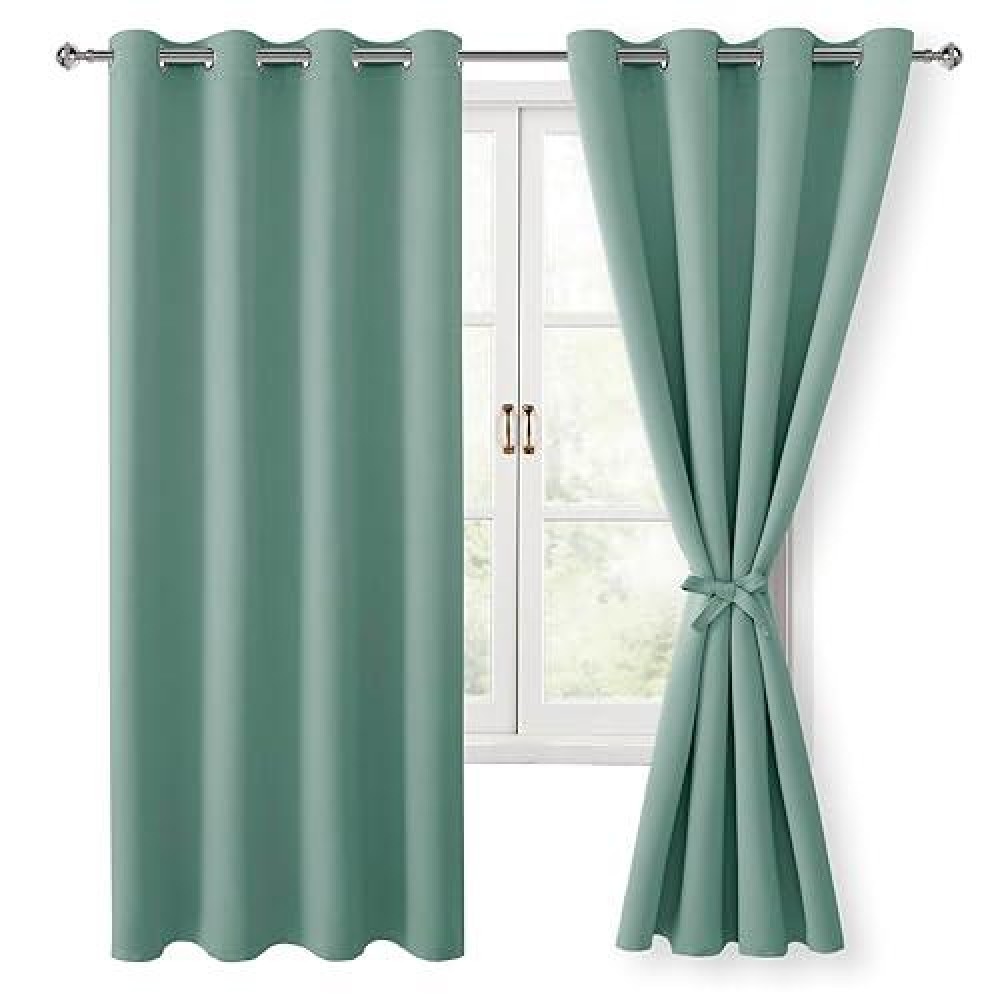 Hiasan Blackout Curtains For Bedroom 52 X 63 Inches Length Thermal Insulated Light Blocking Window Curtains For Living Room