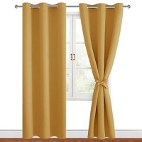 Hiasan Grommet Blackout Curtains For Bedroom 42 X 84 Inches Long Thermal Insulated Light Blocking Window Curtains For Livin