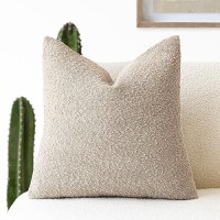 Foindtower Textured Boucle Throw Pillow Covers Accent Solid Pillow Cases Cozy Soft Decorative Couch Cushion Case For Chair Sofa