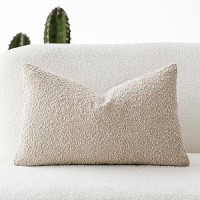 Foindtower Textured Boucle Throw Pillow Covers Accent Solid Lumbar Pillow Cases Cozy Soft Decorative Couch Cushion Case For Chai