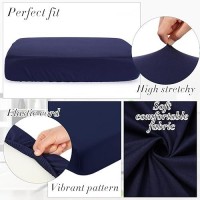 Newwiee 8Pcs Patio Stretch Sofa Cushion Cover Outdoor Cushion Cover Replacement Patio Furniture Cushions Couch Slipcovers Chair Seat Cover Soft Flexibility Protector(Navy  Waterproof Pure)