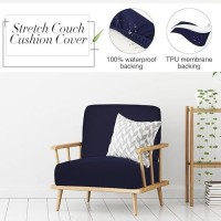 Newwiee 8Pcs Patio Stretch Sofa Cushion Cover Outdoor Cushion Cover Replacement Patio Furniture Cushions Couch Slipcovers Chair Seat Cover Soft Flexibility Protector(Navy  Waterproof Pure)