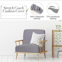 Newwiee 8Pcs Patio Stretch Sofa Cushion Cover Outdoor Cushion Cover Replacement Patio Furniture Cushions Couch Slipcovers Chair Seat Cover Soft Flexibility Protector(Light Grey  Waterproof Pure)