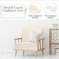 Newwiee 8Pcs Patio Stretch Sofa Cushion Cover Outdoor Cushion Cover Replacement Patio Furniture Cushions Couch Slipcovers Chair Seat Cover Soft Flexibility Protector(Beige  Waterproof Pure)