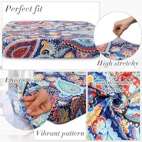 Newwiee 8Pcs Patio Stretch Sofa Cushion Cover Outdoor Cushion Cover Replacement Patio Furniture Cushions Couch Slipcovers Chair Seat Cover Soft Flexibility Protector(Vivid Color  Waterproof Paisley)