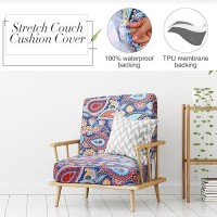 Newwiee 8Pcs Patio Stretch Sofa Cushion Cover Outdoor Cushion Cover Replacement Patio Furniture Cushions Couch Slipcovers Chair Seat Cover Soft Flexibility Protector(Vivid Color  Waterproof Paisley)