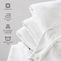 Utopia Bedding 100% Cotton Blanket (Oversized/Big Size - 120X120 Inches) 350Gsm Lightweight Thermal Blanket  Soft Breathable Blanket For All Seasons (White)