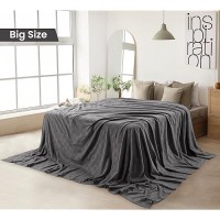 Utopia Bedding 100% Cotton Blanket (Oversized/Big Size - 120X120 Inches) 350Gsm Lightweight Thermal Blanket  Soft Breathable Blanket For All Seasons (Smoke Gray)