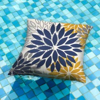 Dfxsz Blue Yellow Flower Pillow Covers 20X20 Inch Set Of 2 Outdoor Throw Pillows Outdoor Waterproof Decor For Living Room Sofa P