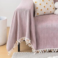 Handontime Soild Couch Covers For Dogs Pinkpurple Sofa Covers Boho Cover For Sofa 3 Seats Chenille Sofa Throw Cover Mauve Sofa