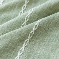 Deeprove Green Boho Curtains 63 Inches Length For Bedroom Kitchen  Cotton Linen Stripes Embroidery Weighted  Bohemian Farmhouse Window Treatment Drape Tassels 1 Panel W52 X L63 Sage