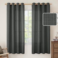 Lamit Linen Curtains For Bedroom Grommet Thick Linen Textured Privacy Drapes Light Filtering Burlap Curtains For Farmhouselivi