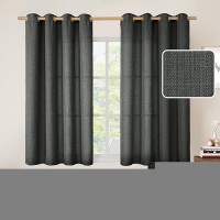 Lamit Faux Linen Curtains For Bedroom Grommet Thick Linen Drapes Sheer Filtering Privacy Window Treatments Curtains For Living