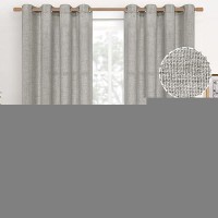 Youngstex Dark Grey Linen Curtains With Bronze Grommet 72 Inches Length For Living Room Faux Linen Window Drapes Light Filtering