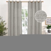 Youngstex Linen Curtains For Living Room 95 Inch Long Faux Linen Curtains Privacy Light Filtering Burlap Window Drapes For Bedro