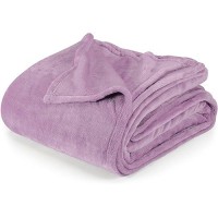 Utopia Bedding Lilac Fleece Blanket King Size Lightweight Fuzzy Soft Antistatic Microfiber Bed Blanket 90X102 Inch