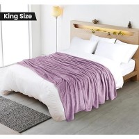 Utopia Bedding Lilac Fleece Blanket King Size Lightweight Fuzzy Soft Antistatic Microfiber Bed Blanket 90X102 Inch