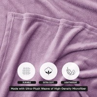 Utopia Bedding Lilac Fleece Blanket King Size Lightweight Fuzzy Soft Antistatic Microfiber Bed Blanket 90X102 Inch