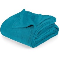 Utopia Bedding Turquoise Fleece Blanket Queen Size Lightweight Fuzzy Soft Antistatic Microfiber Bed Blanket 90X90 Inch