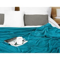 Utopia Bedding Turquoise Fleece Blanket Queen Size Lightweight Fuzzy Soft Antistatic Microfiber Bed Blanket 90X90 Inch