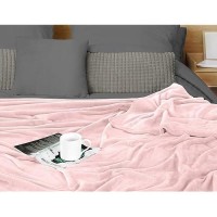 Utopia Bedding Pink Fleece Blanket Queen Size Lightweight Fuzzy Soft Antistatic Microfiber Bed Blanket 90X90 Inch