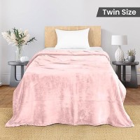 Utopia Bedding Pink Fleece Blanket Twin Size Lightweight Fuzzy Soft Antistatic Microfiber Bed Blanket 90X66 Inch