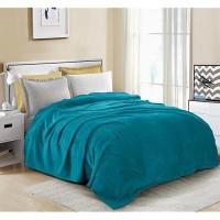 Utopia Bedding Turquoise Fleece Blanket California King Size Lightweight Fuzzy Soft Antistatic Microfiber Bed Blanket 102X96 I