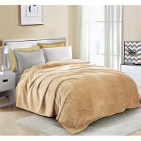 Utopia Bedding Camel Fleece Blanket California King Size Lightweight Fuzzy Soft Antistatic Microfiber Bed Blanket 102X96 Inch